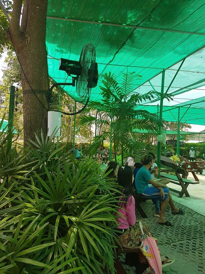 การติดตั้ง พัดลมไอน้ำ ตามสวน และมุมพักผ่อน